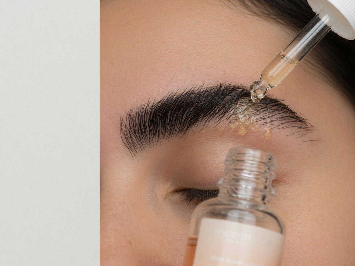 Side-by-side comparison table of eyebrow serum myths and the actual facts from the product claims