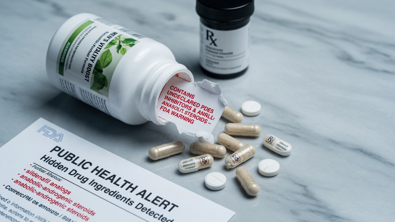 FDA Warns of Hidden PDE5 Inhibitors and Anabolic Steroids in Over-the-Counter Male Supplements