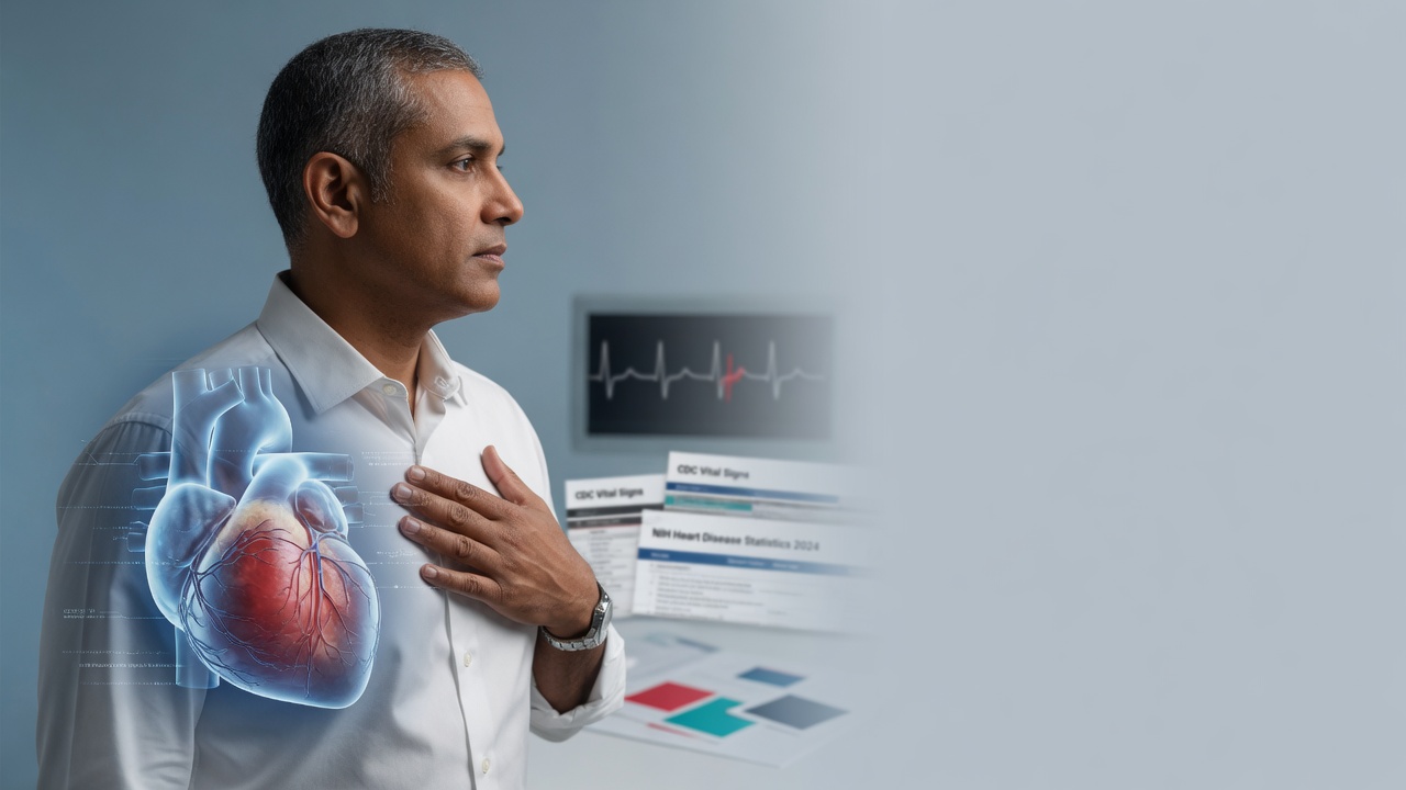 Editorial photograph related to Policy & Explainers: Men’s Heart Disease Risk: Answering Common Questions Using Latest CDC and NIH Data