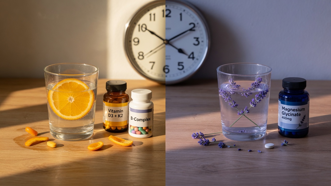 Editorial photograph related to Should Supplements Be Taken In The Morning Or Evening?: Should Supplements Be Taken in the Morning or Evening?